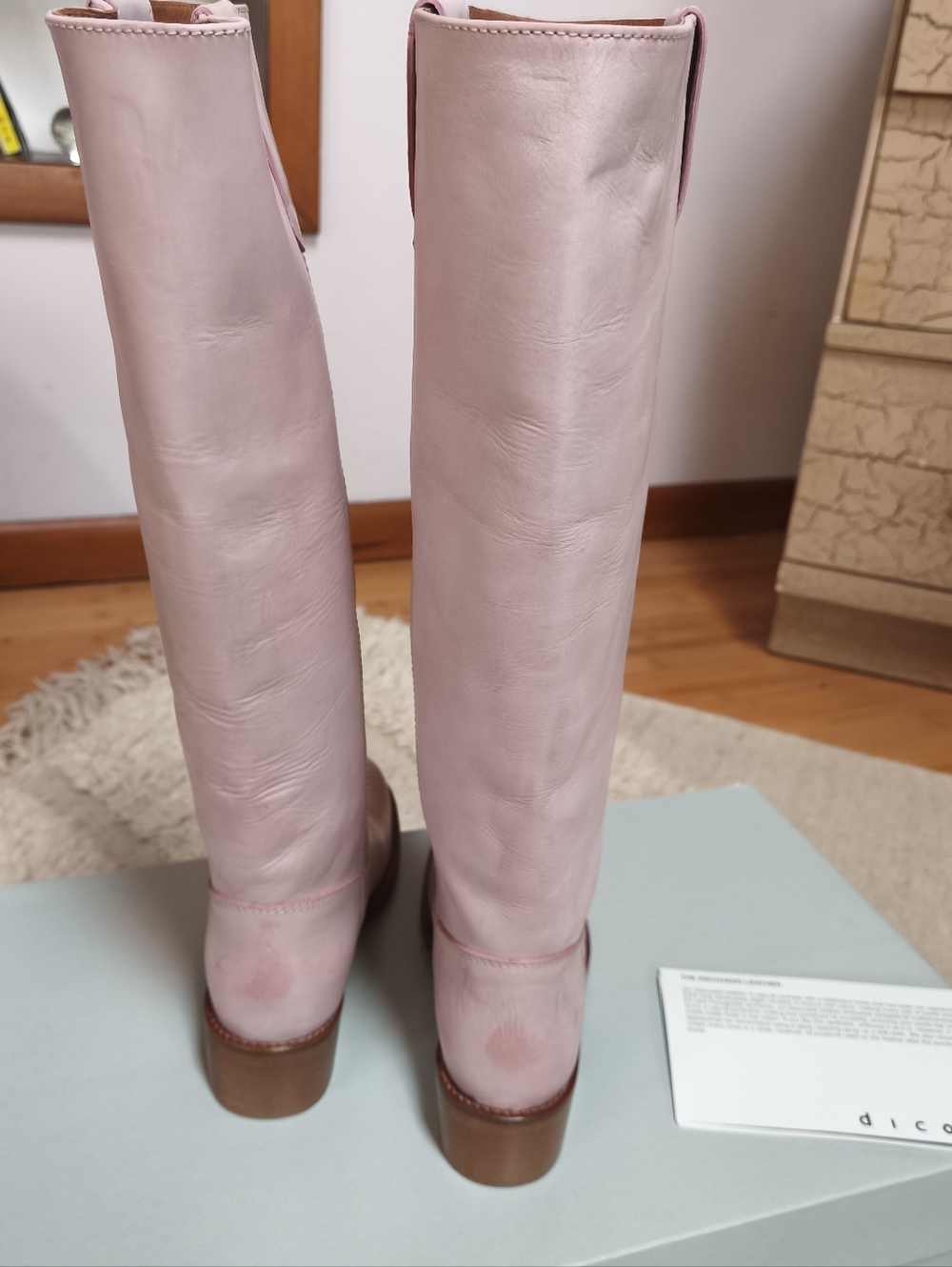 NEW Dico Copenhagen Ann Gaucho Boot in Escovado Leather sz EU 38 US 7 Pink - Picture 8 of 12